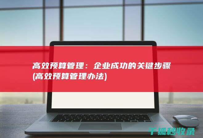 高效预算管理：企业成功的关键步骤 (高效预算管理办法)